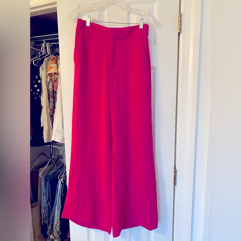 Banana Republic magenta pink wide leg trousers